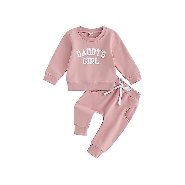 Toddler Baby Girl Clothes Daddys Girl Long Sleeve Pullover Sweatshirt Stretch Jogger Pants Infant Fall Winter Outfit
