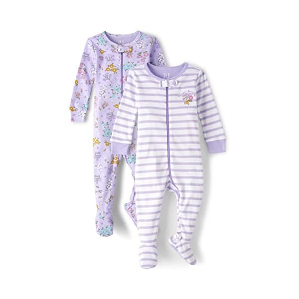 Baby-Girls and Toddler Long Sleeve Zip-Front Snug Fit 100% Cotton 1 or 2 Piece Set