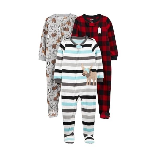 baby-boys Loose-Fit Flame Resistant Fleece Footed Pajamas