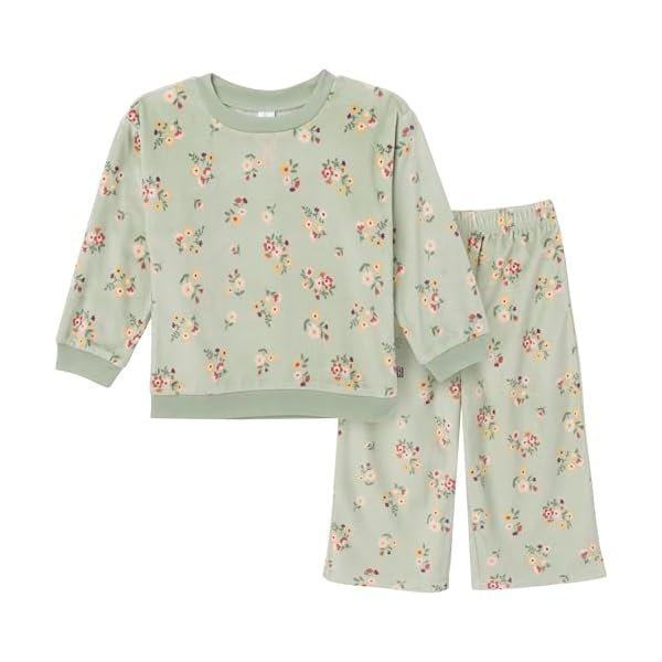 baby-girls Toddler Bunny Fleece 2-piece Sweater & Pant Pajama Set
