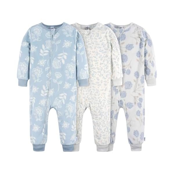 baby-girls Fleece Footless Pajamas 3-pack