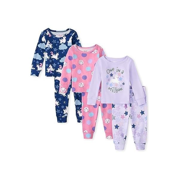 baby-girls And Toddler Girls Long Sleeve Top and Pants 2 Piece Pajama Sets