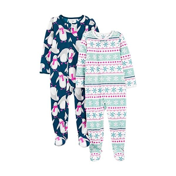 unisex-child Holiday Loose-fit Flame Resistant Fleece Footed Pajamas
