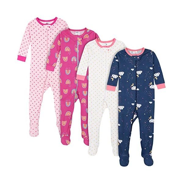Baby Girls Baby-girls 4-pack Footed Pajamas