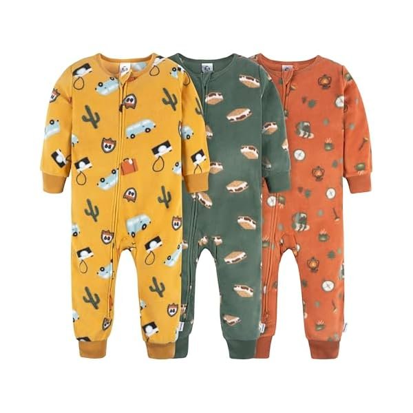 baby-boys Fleece Footless Pajamas 3-pack