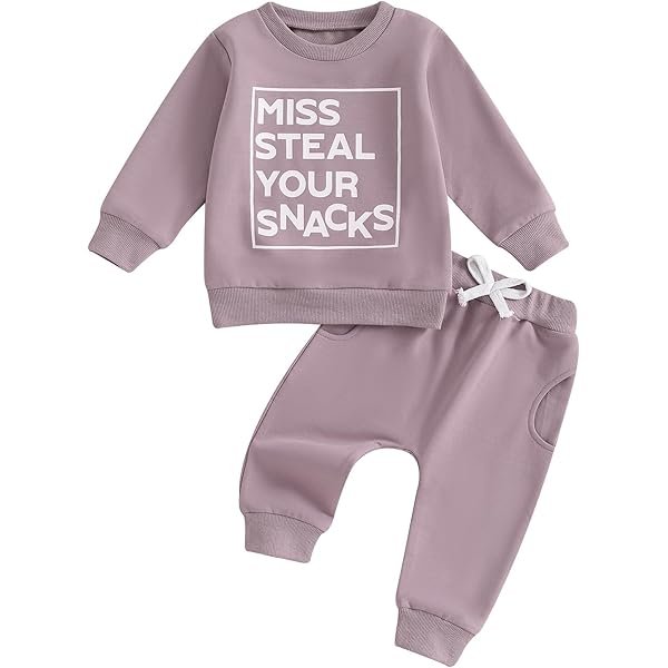Toddler Baby Girl Fall Winter Outfit Letter Print Long Sleeve Sweatshirts and Stretch Pants Infant Girl Clothes
