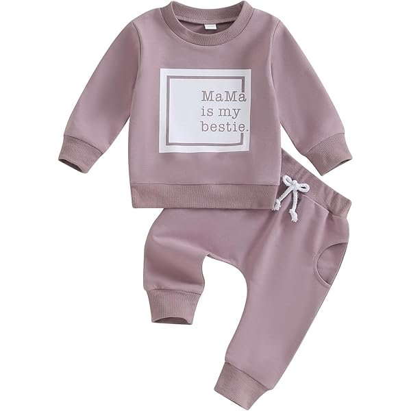 Toddler Baby Girl Clothes Long Sleeve Letter Print Sweatshirt and Stretch Jogger Pants Newborn Fall Winter Outfit