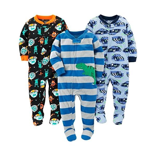 baby-boys Loose-Fit Flame Resistant Fleece Footed Pajamas