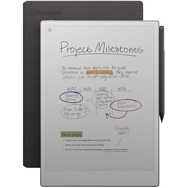 Paper Pro Bundle – Mosaic Weave | Includes 11.8” Paper Tablet, Marker Plus Pen with Eraser, and a Book Folio Cover in Mosaic Weave – Basalt