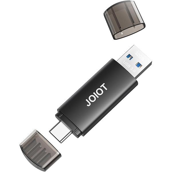 32GB USB C Flash Drive Dual USB 3.0 Type C + USB A Portable 2-in-1 Thumb Drive for Smartphone Tablet Computer Mac iPhone 15/16/17 Black